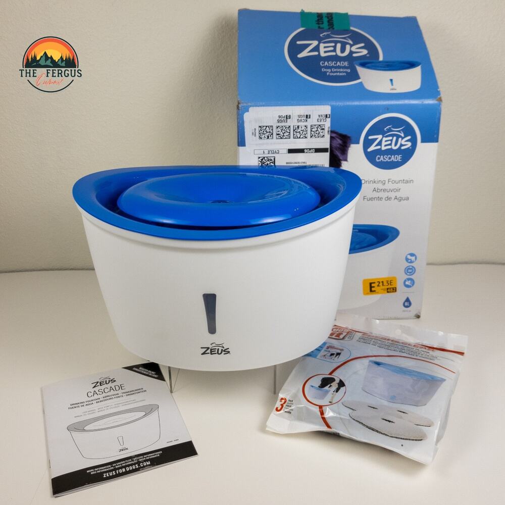 NEW ZEUS H2EAU Large 6L Pet Water Dispenser Drinking Fountain & Filter 3 Pack